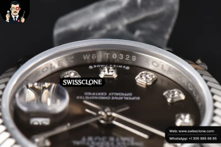 Rolex DateJust 28mm Ladies WF Gray Dial Diamond Marker Jubilee High Resolution View