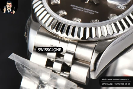 Rolex DateJust 28mm Ladies WF Gray Dial Diamond Marker Jubilee High Resolution View