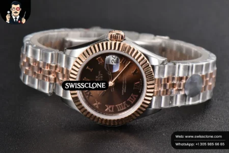 Rolex DateJust 28mm Ladies WF RG/SS Brown Dial Roma Marker Jubilee High Resolution View