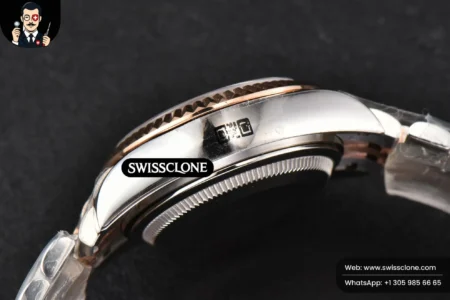 Rolex DateJust 28mm Ladies WF RG/SS Brown Dial Diamond Marker Jubilee High Resolution View