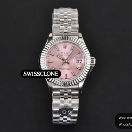 Rolex DateJust 28mm Ladies WF Pink Dial Jubilee High Resolution View
