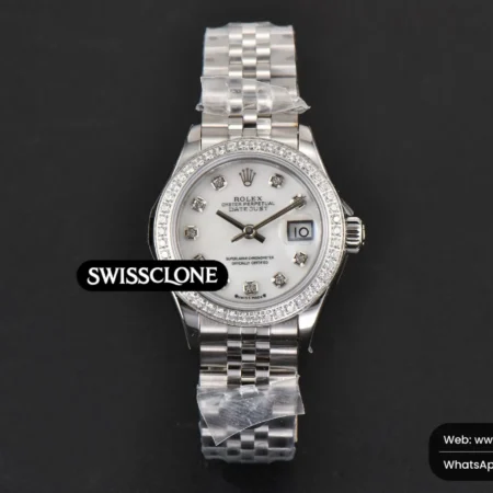 Rolex DateJust 28mm Ladies WF Diamond MOP Dial Diamond Marker Jubilee High Resolution View