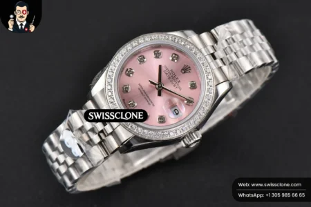 Rolex DateJust 28mm Ladies WF Diamond Pink Dial Diamond Marker Jubilee High Resolution View