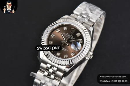 Rolex DateJust 28mm Ladies WF Gray Dial Diamond Marker Jubilee High Resolution View