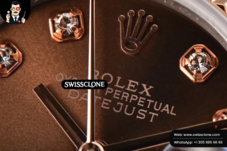 Rolex DateJust 28mm Ladies WF RG/SS Brown Dial Diamond Marker Jubilee High Resolution View