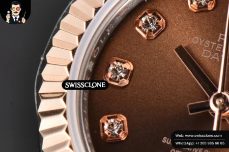 Rolex DateJust 28mm Ladies WF RG/SS Brown Dial Diamond Marker Jubilee High Resolution View