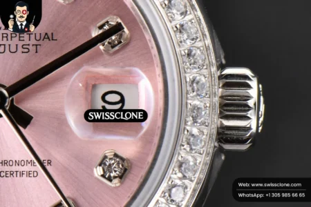 Rolex DateJust 28mm Ladies WF Diamond Pink Dial Diamond Marker Jubilee High Resolution View