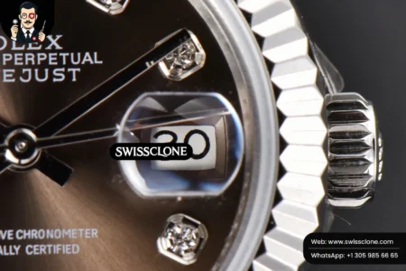 Rolex DateJust 28mm Ladies WF Gray Dial Diamond Marker Jubilee High Resolution View