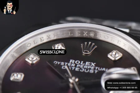 Rolex DateJust 36mm Smooth Bezel Gray MOP Dial Diamond Marker Jubilee VR3235 High Resolution View