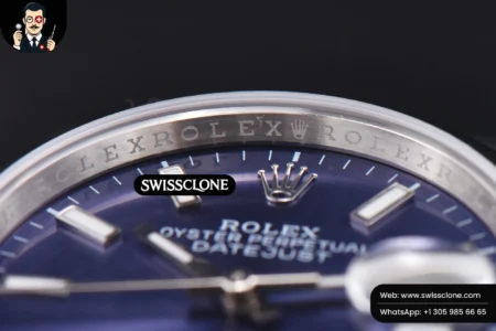 Rolex DateJust 36mm Smooth Bezel Blue Dial Stick Marker Jubilee VR3235 High Resolution View