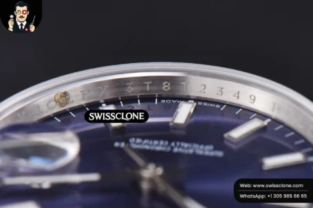 Rolex DateJust 36mm Smooth Bezel Blue Dial Stick Marker Jubilee VR3235 High Resolution View
