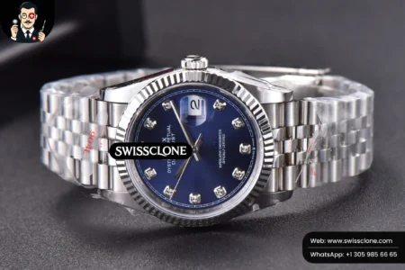 Rolex DateJust 36mm Blue Dial Diamond Marker Jubilee VR3235 High Resolution View