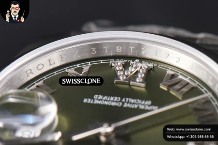Rolex DateJust 36mm Smooth Bezel Green Dial Diamond Roma Marker Jubilee VR3235 High Resolution View