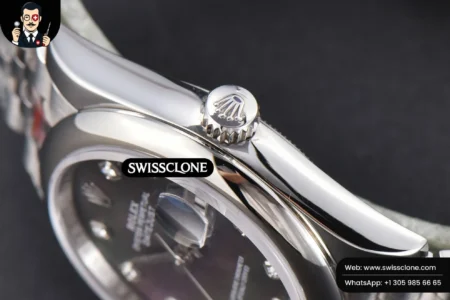 Rolex DateJust 36mm Smooth Bezel Gray MOP Dial Diamond Marker Jubilee VR3235 High Resolution View