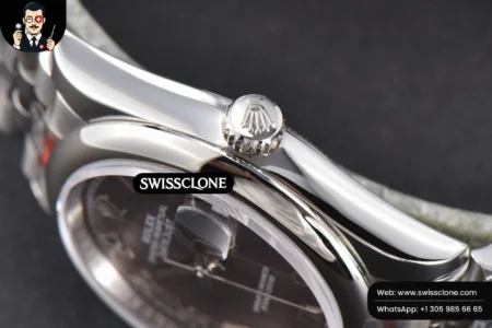Rolex DateJust 36mm Smooth Bezel Gray Dial Roma Marker Jubilee VR3235 High Resolution View