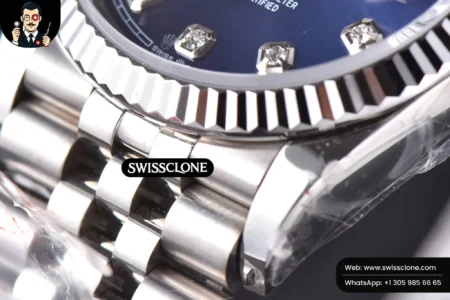 Rolex DateJust 36mm Blue Dial Diamond Marker Jubilee VR3235 High Resolution View