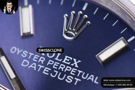 Rolex DateJust 36mm Smooth Bezel Blue Dial Stick Marker Jubilee VR3235 High Resolution View