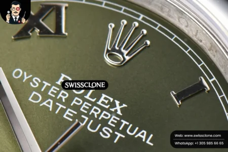 Rolex DateJust 36mm Smooth Bezel Green Dial Diamond Roma Marker Jubilee VR3235 High Resolution View