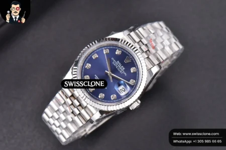 Rolex DateJust 36mm Blue Dial Diamond Marker Jubilee VR3235 High Resolution View