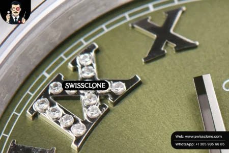 Rolex DateJust 36mm Smooth Bezel Green Dial Diamond Roma Marker Jubilee VR3235 High Resolution View