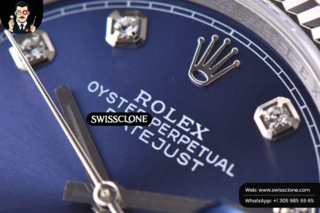 Rolex DateJust 36mm Blue Dial Diamond Marker Jubilee VR3235 High Resolution View