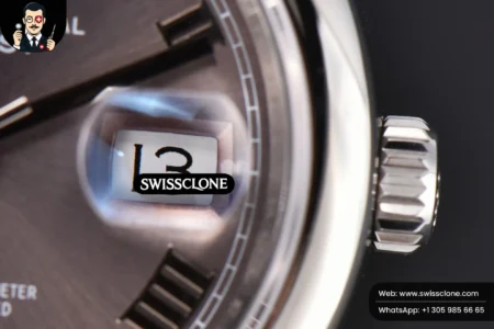 Rolex DateJust 36mm Smooth Bezel Gray Dial Roma Marker Jubilee VR3235 High Resolution View