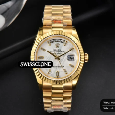 Rolex Daydate 36mm Meteorite Dial Stick Diamond Marker High Resolution View