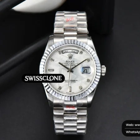 Rolex DayDate 36mm Meteorite Dial Diamond Marker High Resolution View