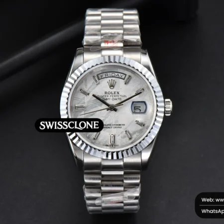 Rolex Daydate 36mm Meteorite Dial Diamond Marker High Resolution View
