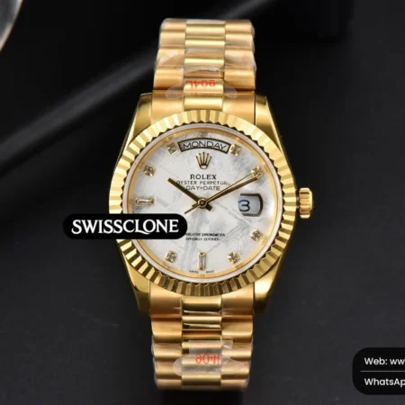 Rolex Daydate 36mm Meteorite Dial Diamond Marker High Resolution View