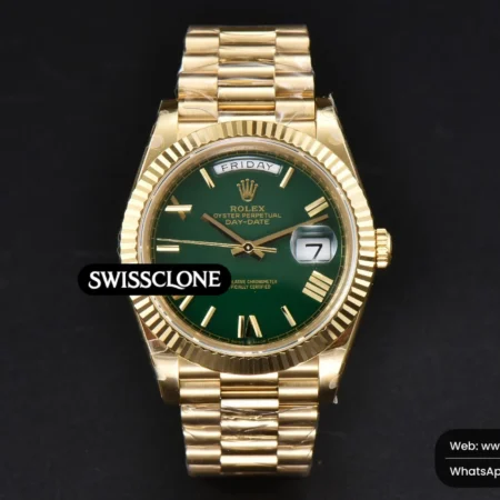 Rolex DayDate 40mm 904L Green Dial High Resolution View
