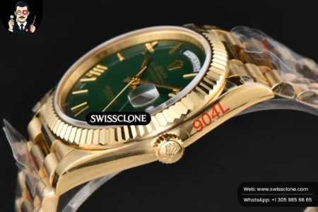 Rolex DayDate 40mm 904L Green Dial High Resolution View