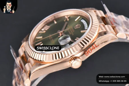 Rolex DayDate 40mm Green Dial Roma Marker President High Resolution View
