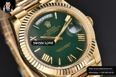 Rolex DayDate 40mm 904L Green Dial High Resolution View