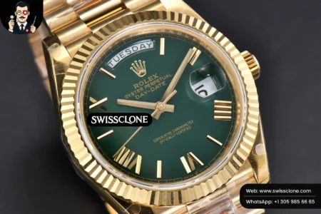 Rolex DayDate 40mm Green Dial Roma Marker President High Resolution View