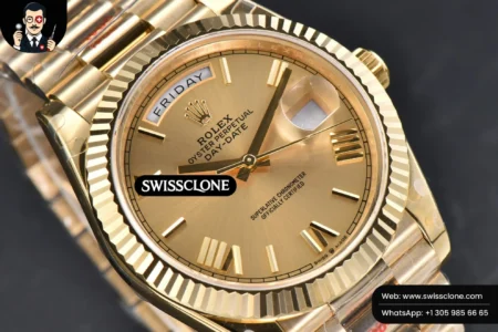 Rolex DayDate 40mm Dial Roma Marker President High Resolution View