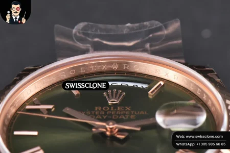 Rolex DayDate 40mm Green Dial Roma Marker President High Resolution View