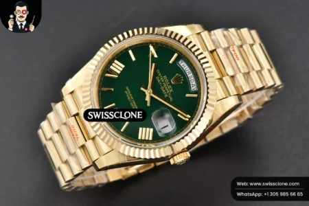Rolex DayDate 40mm 904L Green Dial High Resolution View