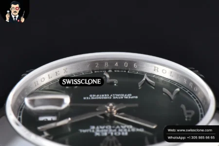 Rolex DayDate 40mm 904L Smooth Oliva Green Arabic Dial President High Resolution View