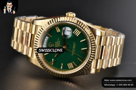 Rolex DayDate 40mm 904L Green Dial High Resolution View