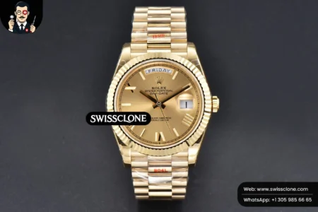 Rolex DayDate 40mm Dial Roma Marker President High Resolution View