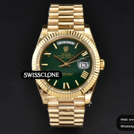 Rolex DayDate 40mm 904L Green Dial High Resolution View