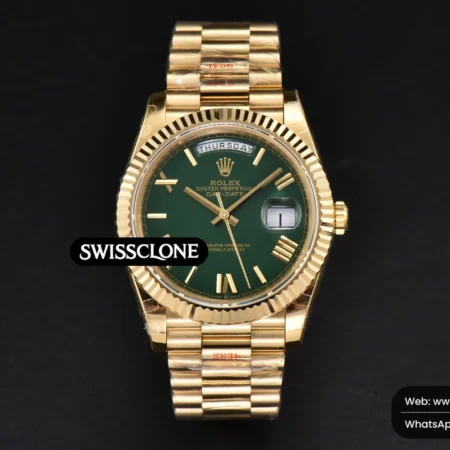 Rolex DayDate 40mm 904L Green Dial High Resolution View
