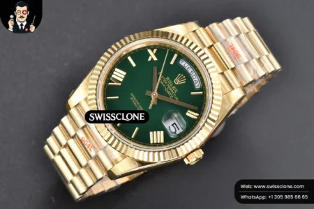 Rolex DayDate 40mm Green Dial Roma Marker President High Resolution View