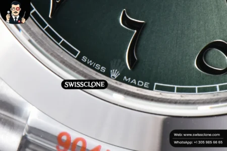 Rolex DayDate 40mm 904L Smooth Oliva Green Arabic Dial President High Resolution View