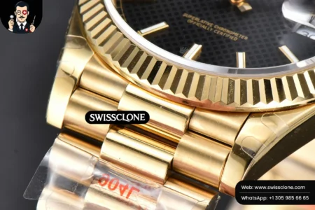 Rolex DayDate 40mm Black Dial Lume Marker President High Resolution View