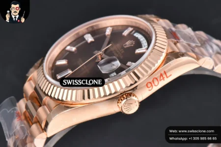 Rolex DayDate 40mm Brown Dial Diamond Marker President High Resolution View