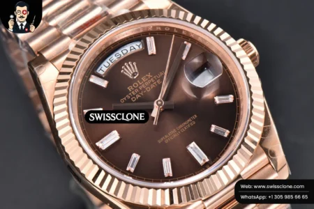 Rolex DayDate 40mm Brown Dial Diamond Marker President High Resolution View