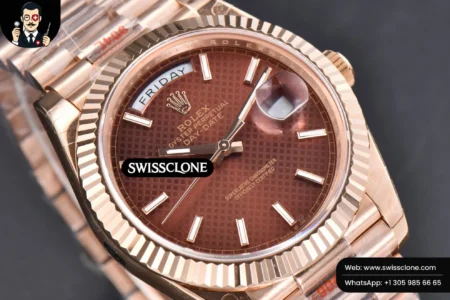 Rolex DayDate 40mm Brown Dial Lume Marker President High Resolution View