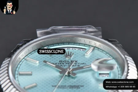Rolex DayDate 40mm Ice Blue Dial Lume Marker President High Resolution View